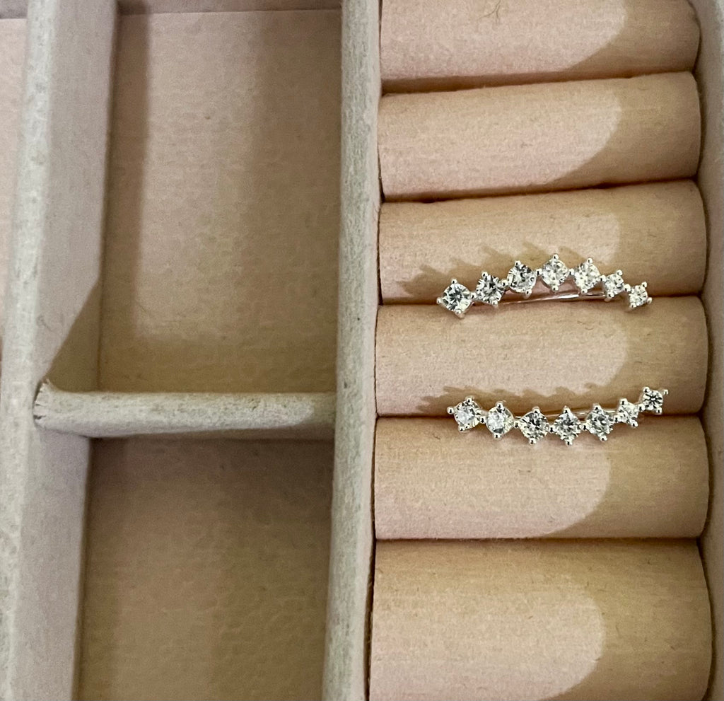 Brinco Ear Cuff Zircônias Prata 925
