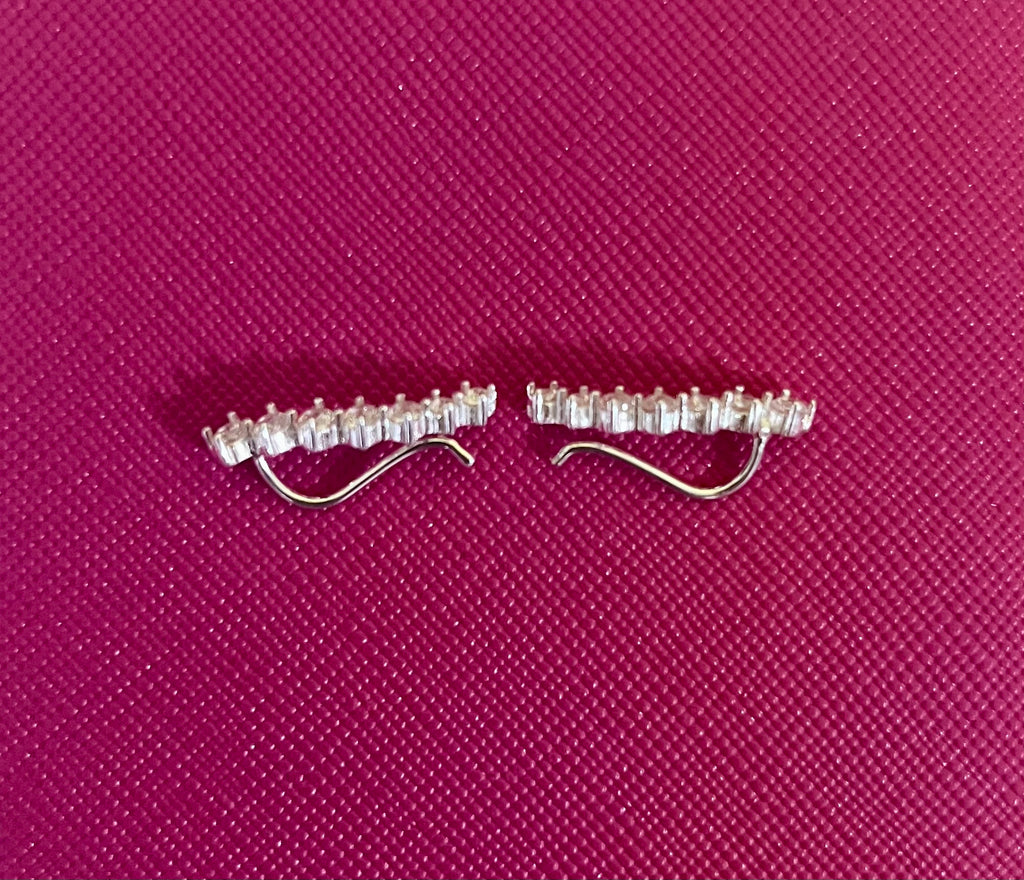 Brinco Ear Cuff Zircônias Prata 925