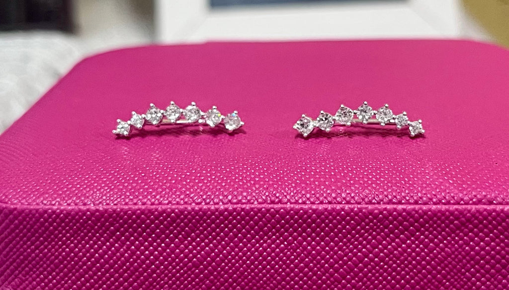 Brinco Ear Cuff Zircônias Prata 925