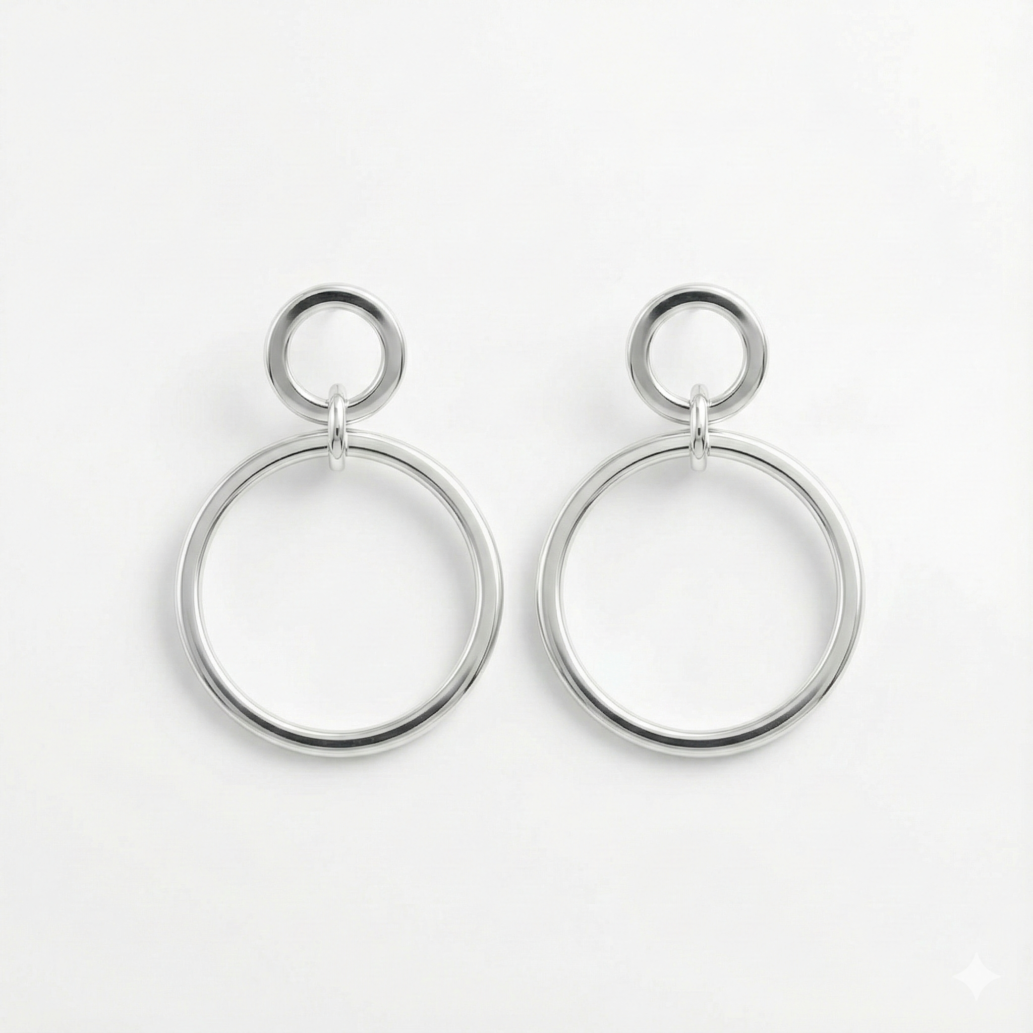 Brinco Elos Diamantados 43mm em Prata 925