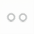 Brinco Círculo Cravejado Zircônias Cristais em Prata 925