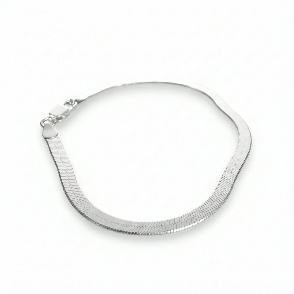 Pulseira Fita Laminada Diamantada 18cm em Prata 925