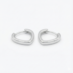 Brinco Argola Click V Geométrico 12mm em Prata 925