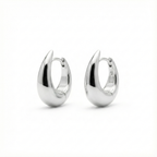 Brinco Argola Click Gota 15mm em Prata 925