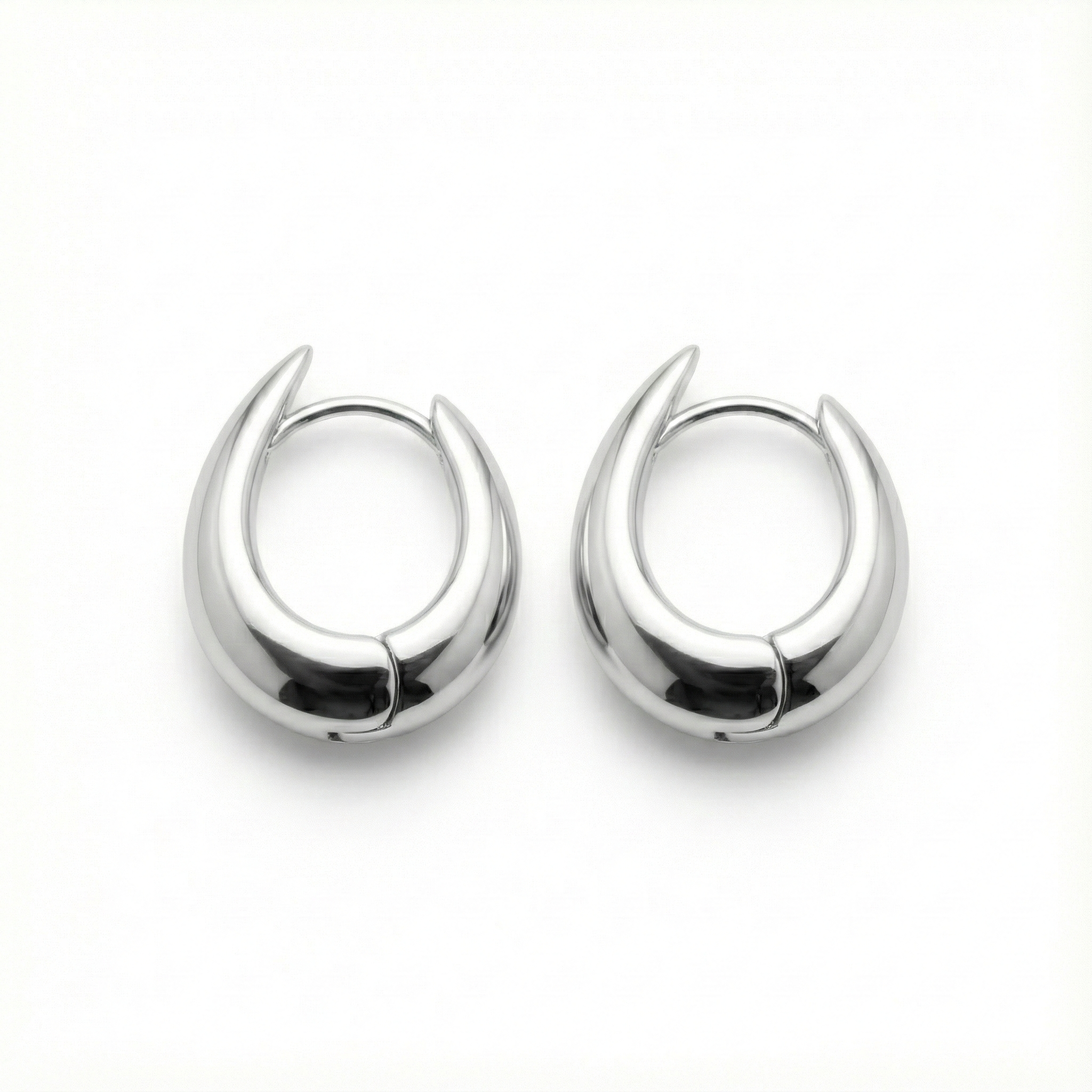 Brinco Argola Click Gota 15mm em Prata 925