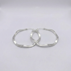 Brinco Argola Laminada Ondulada 40mm em Prata 925