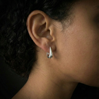 Brinco Argola Click Gota 15mm em Prata 925