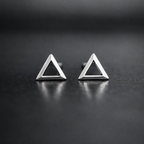 Brinco Triângulo Vazado 7mm em Prata 925 Legítima