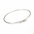 Bracelete Redondo Fio Rígido em Prata 925 com Trava de Segurança