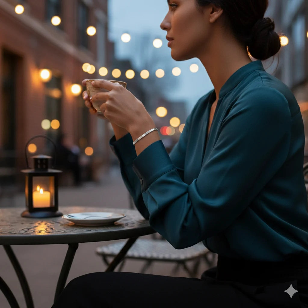 Pulseira Fita Laminada Diamantada 18cm em Prata 925