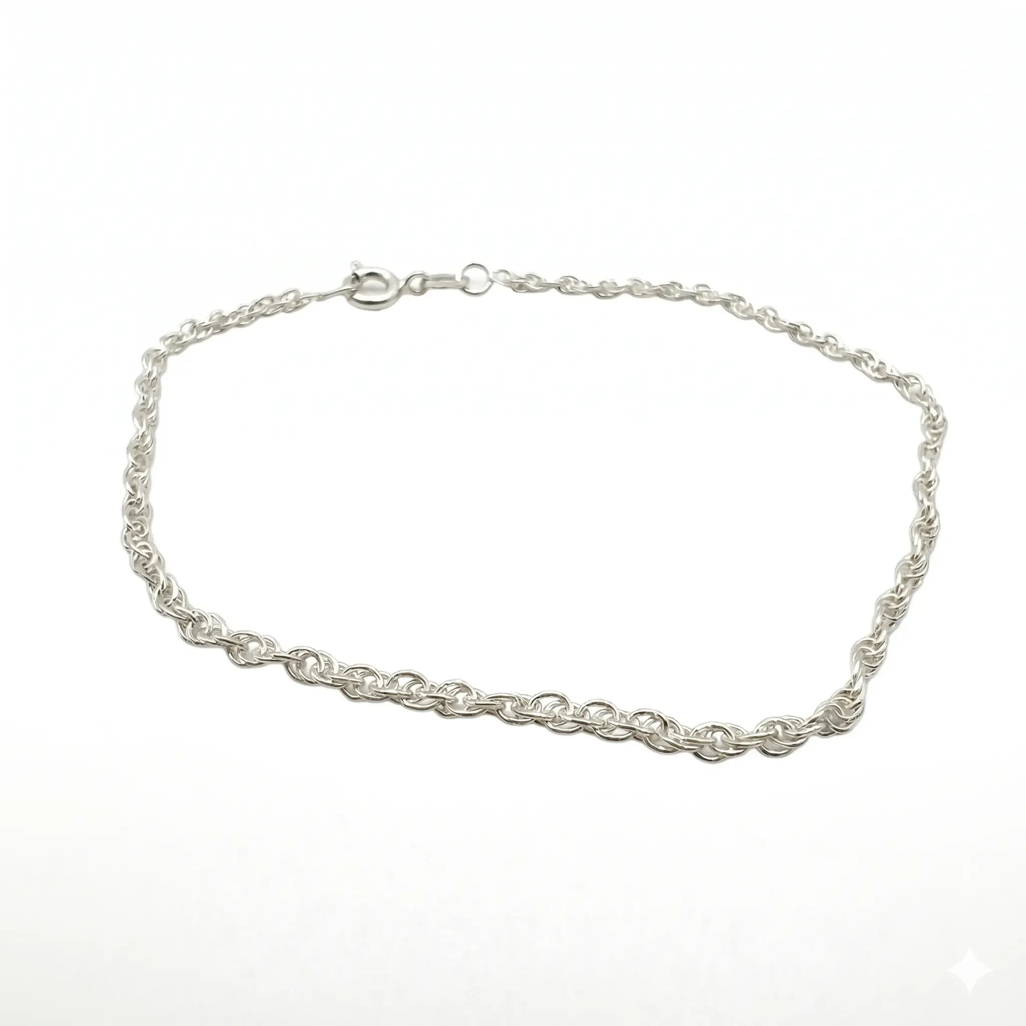 Pulseira Elo Cadeado Duplo Luxo 18cm em Prata 925