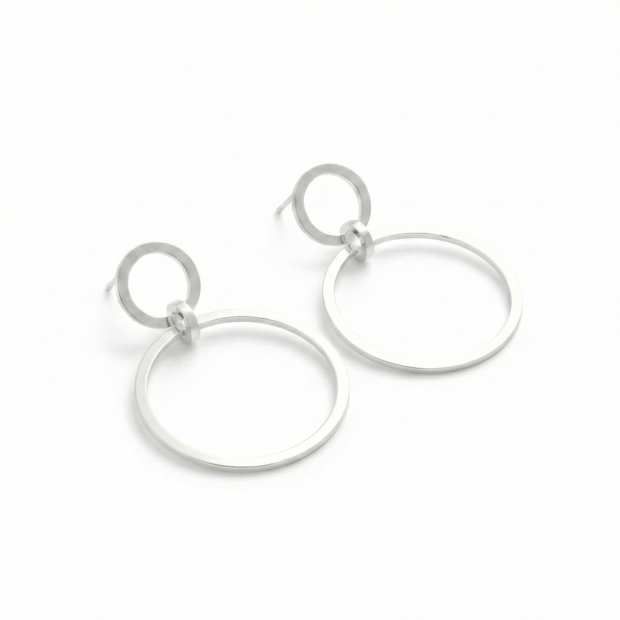 Brinco Elos Diamantados 43mm em Prata 925