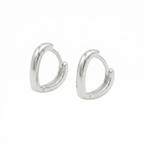 Brinco Argola Click V Geométrico 12mm em Prata 925