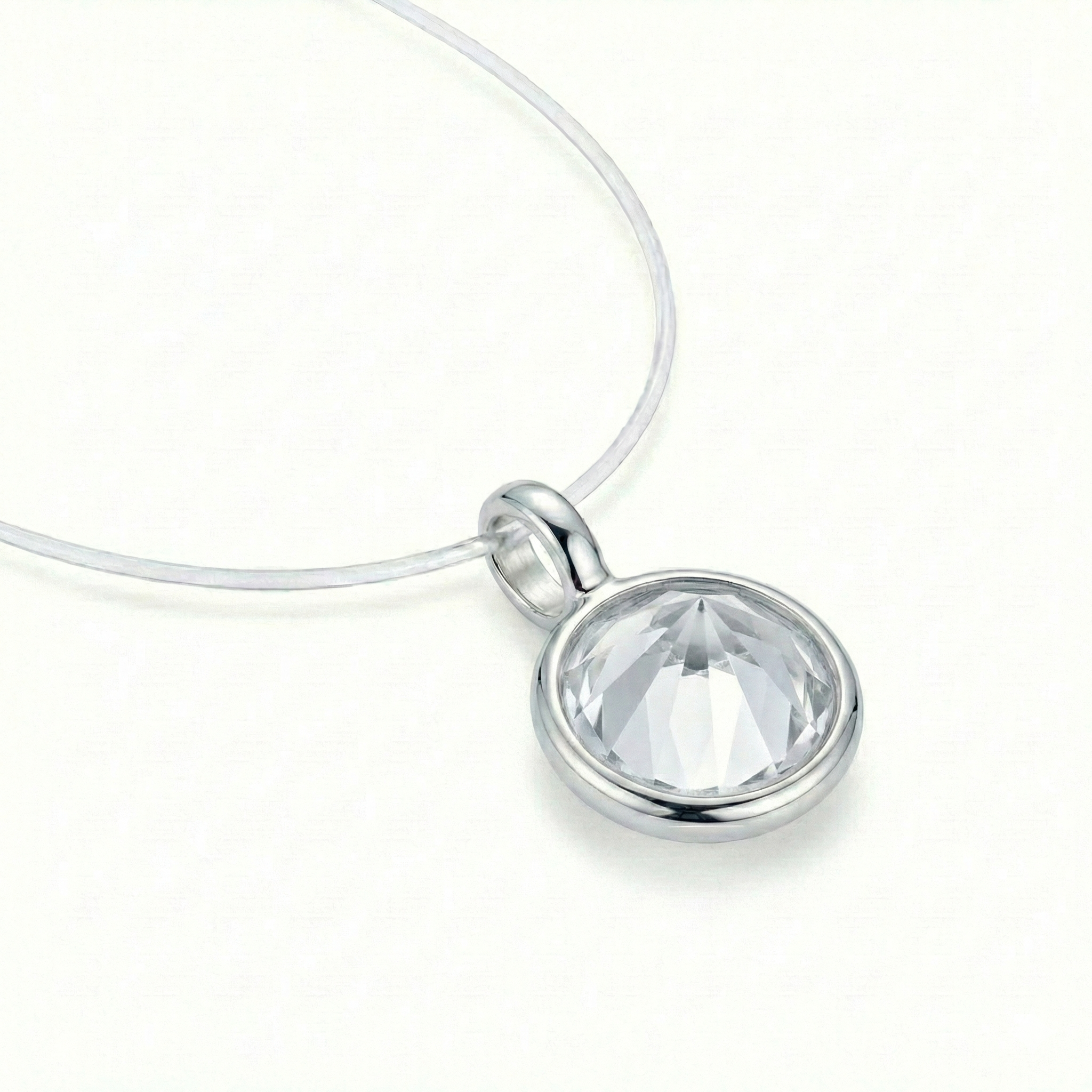 Colar Ponto de Luz Fio Invisível com Zircônia em Prata 925